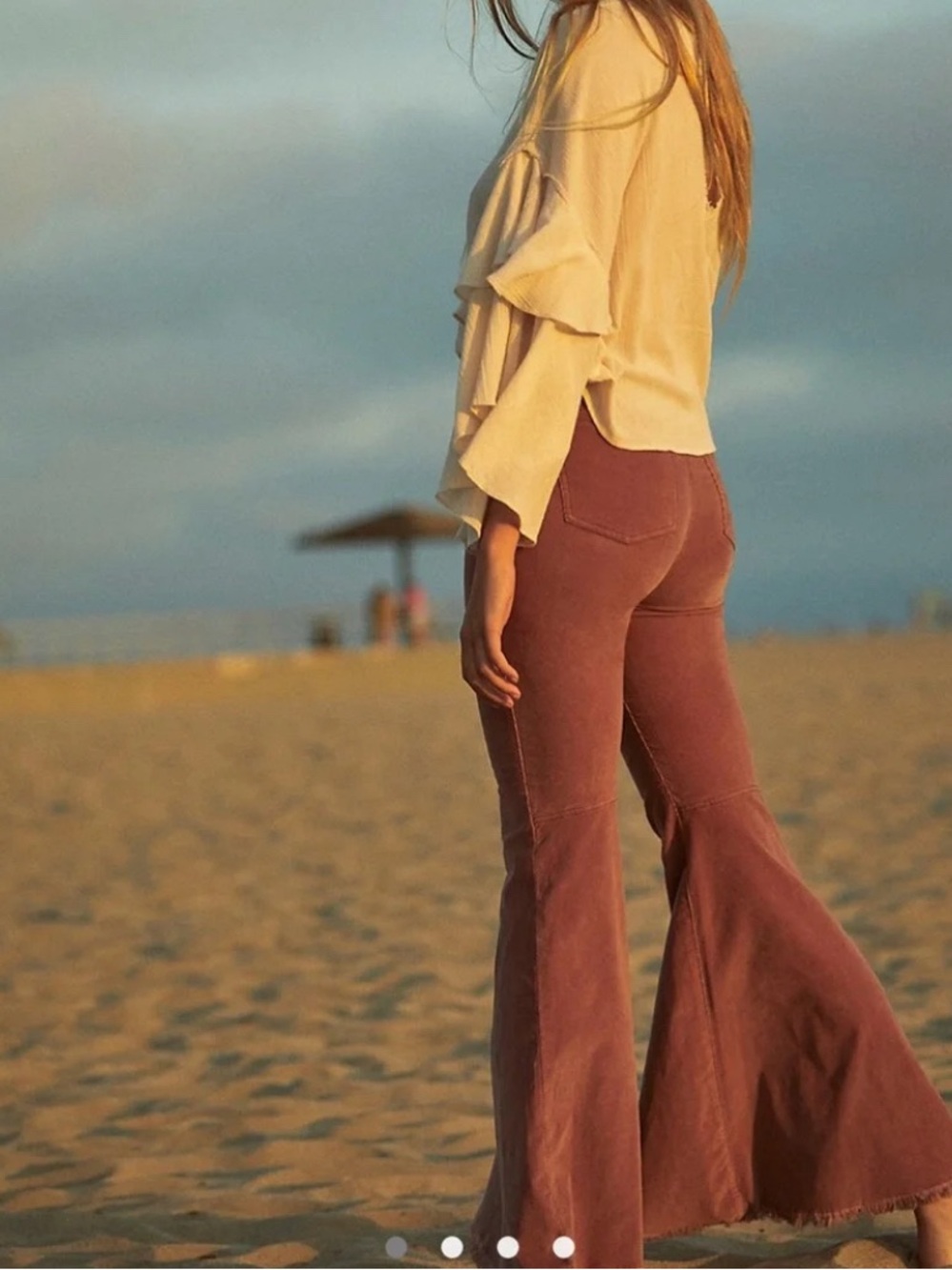 Free People Just Float On  Flare Cord Pants in Dusty Rose, Size 26
